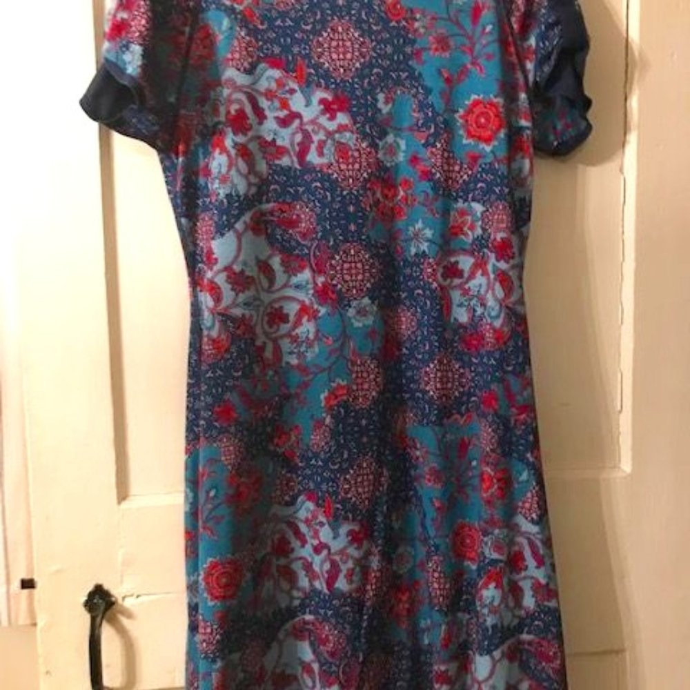 Title Nine Audience Reversible Blue Print Dress M